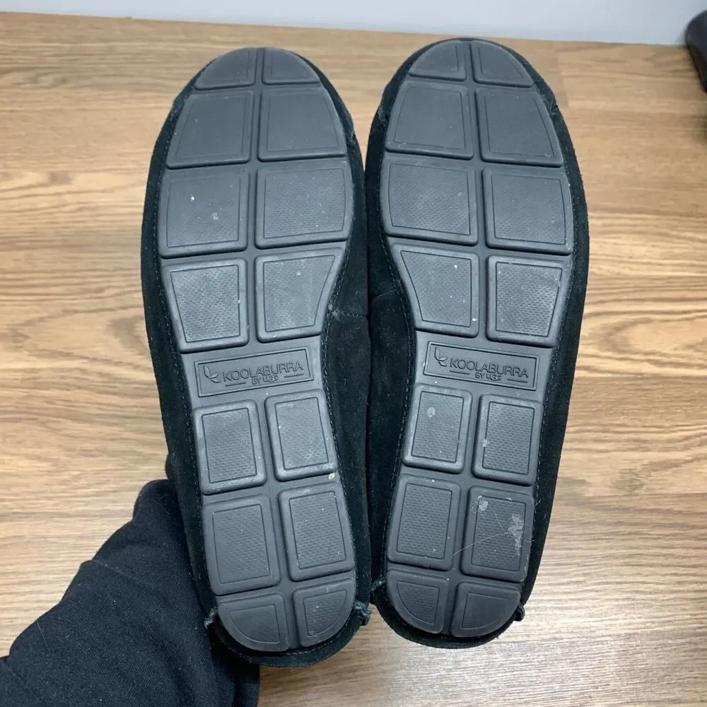 Koolaburra by UGG Men's Tipton Suede Slipper Size 13 M Black Faux Fur Slip On‎